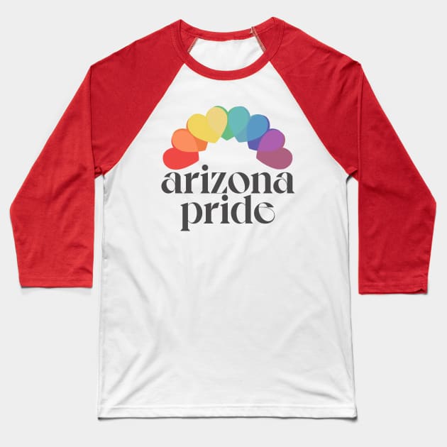 Arizona Pride / Retro Style Rainbow Design Baseball T-Shirt by DankFutura